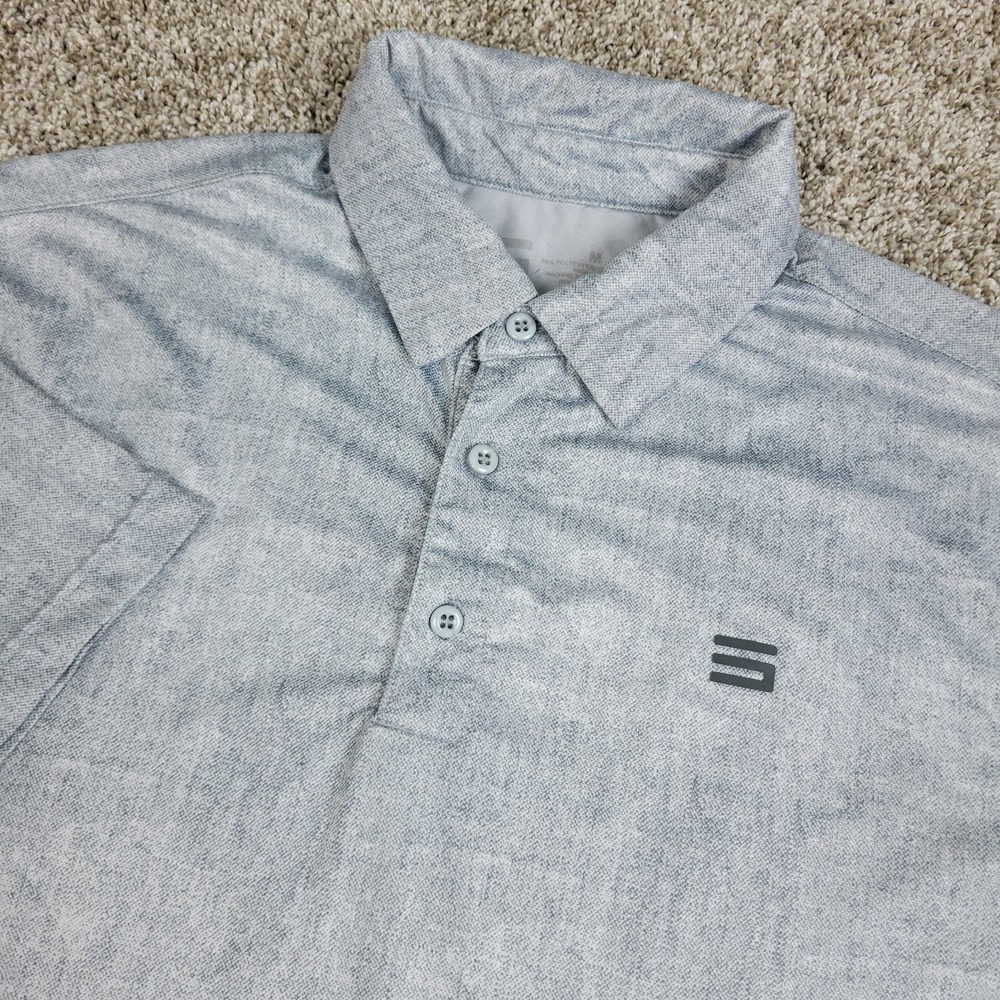 Three Sixty Six Mens Medium Gray Static Performance Stretch Golf Polo SS